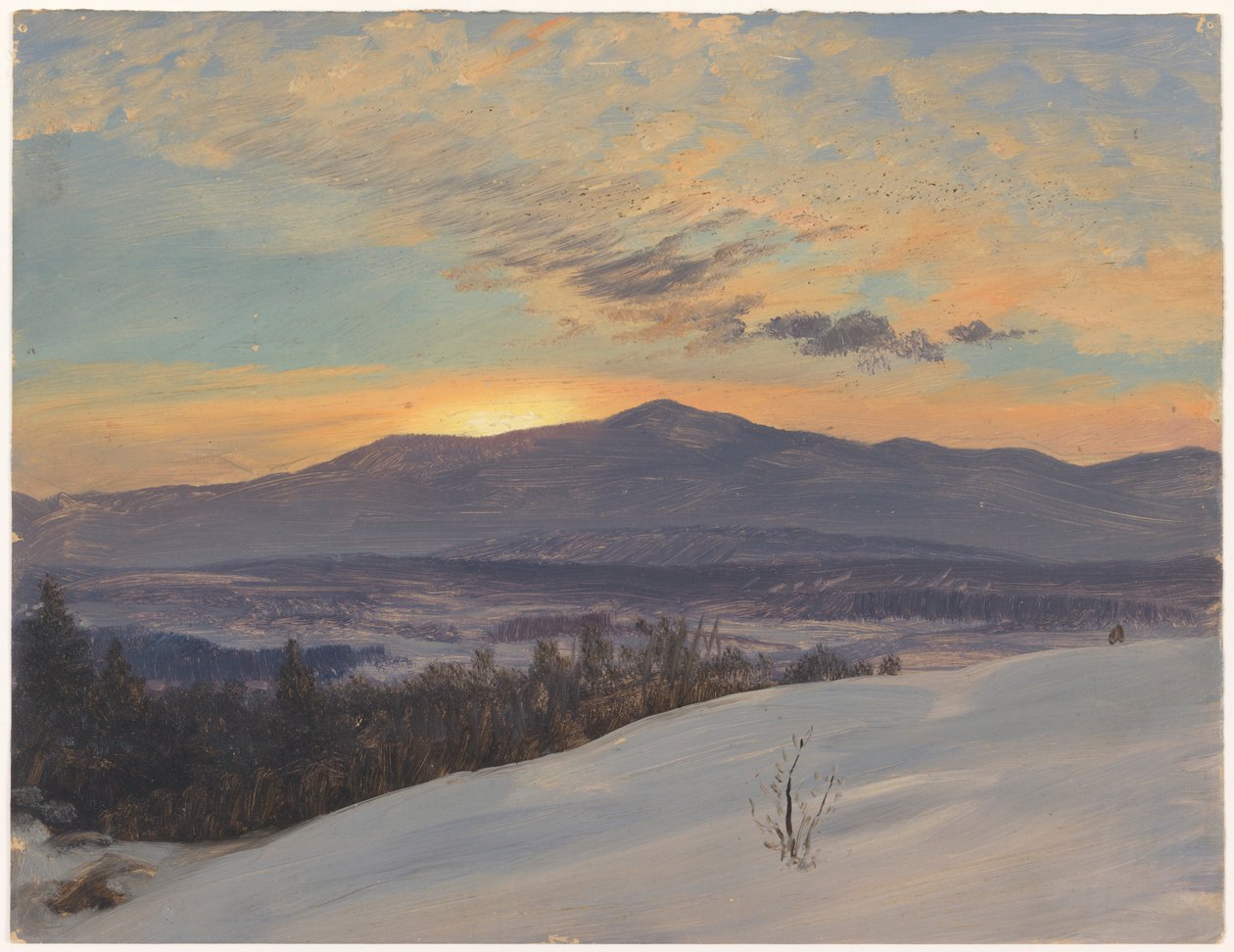 Sunset Across the Hudson Valley, Winter, 1870–80 by Frederic Edwin Church