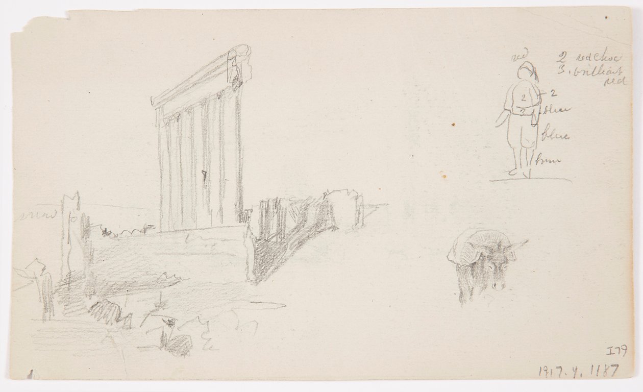 Temple of Jupiter at Sunrise, Baalbek, May 7, 1868 by Frederic Edwin Church