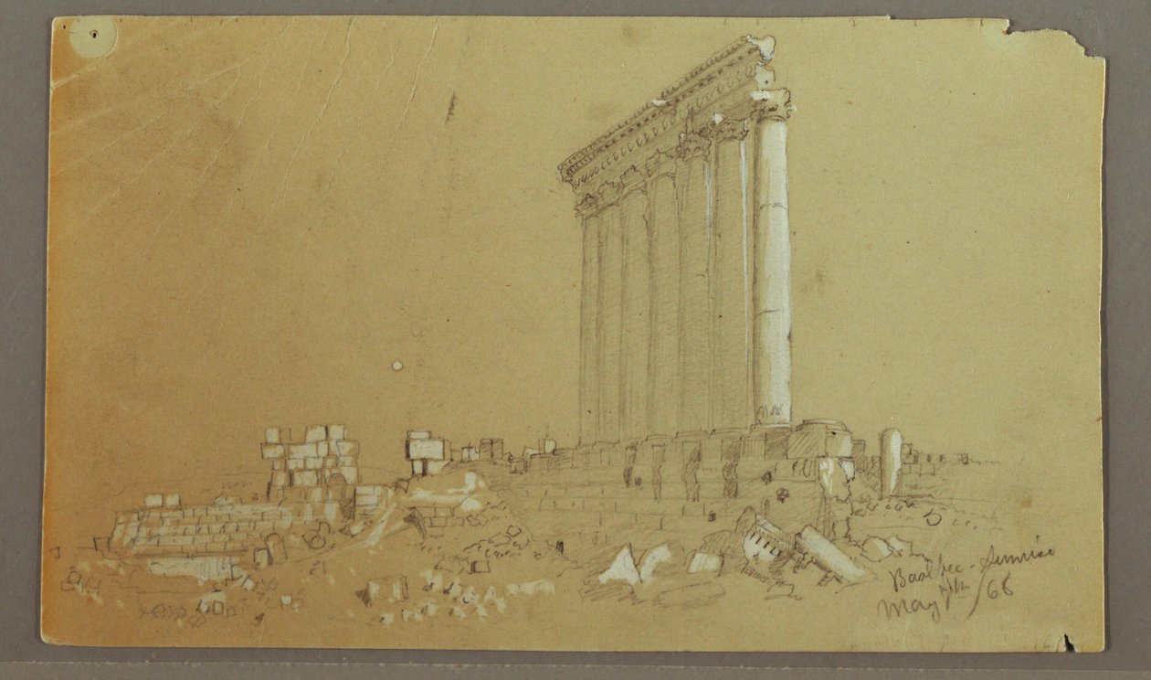 Temple of Jupiter at Sunrise, Baalbek, May 7, 1868 by Frederic Edwin Church