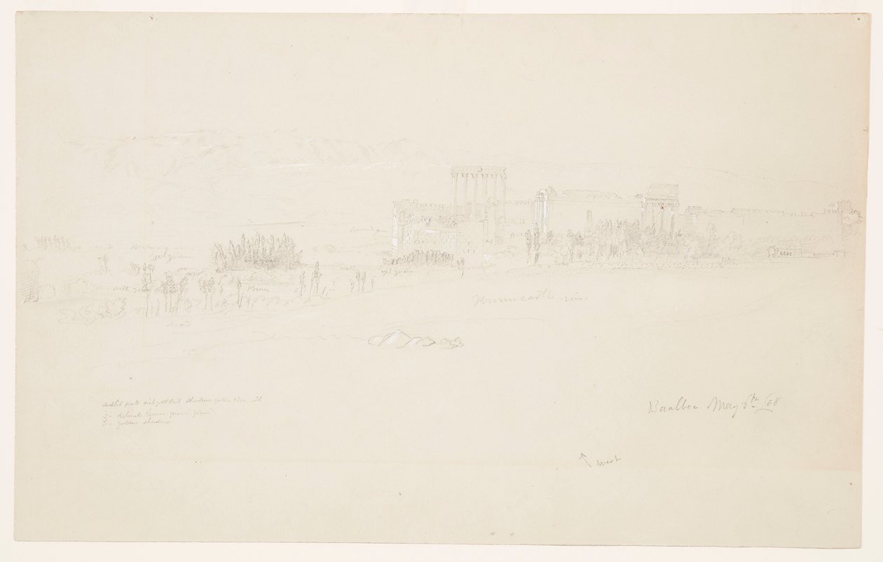 Temples, Baalbek, May 6, 1868 by Frederic Edwin Church