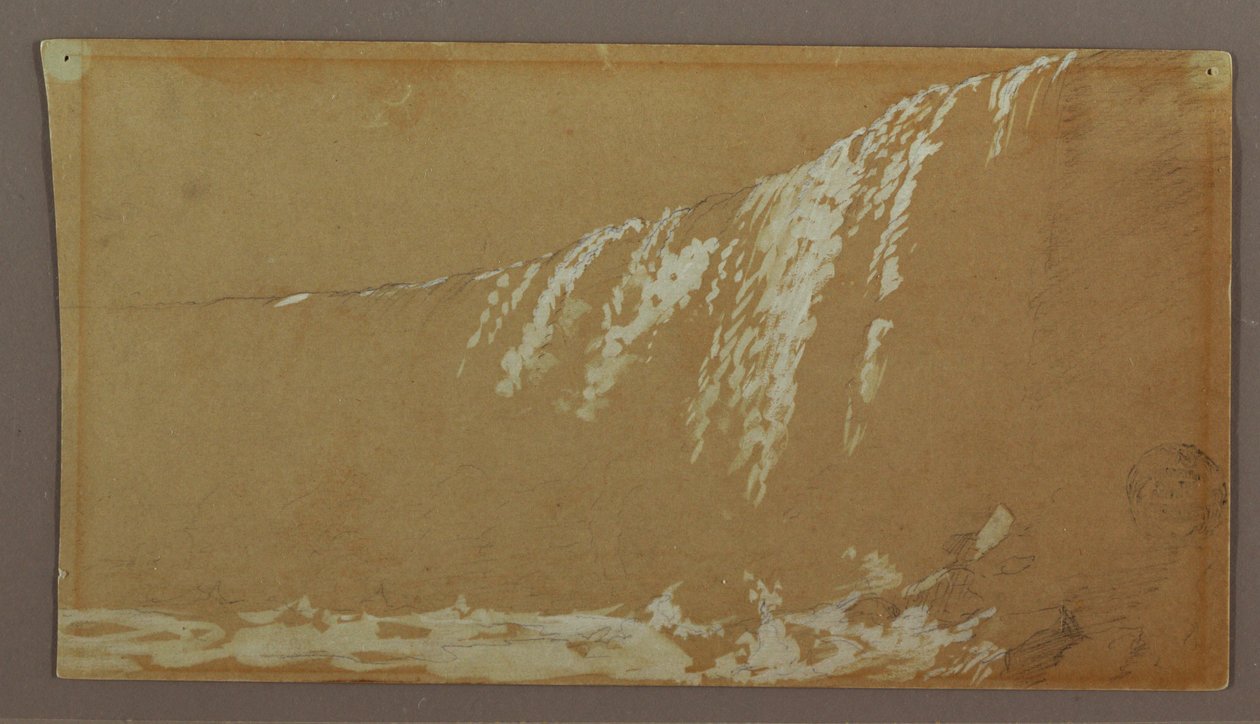 The Canadian Falls and Goat Island at Niagara River, possibly 1858 by Frederic Edwin Church
