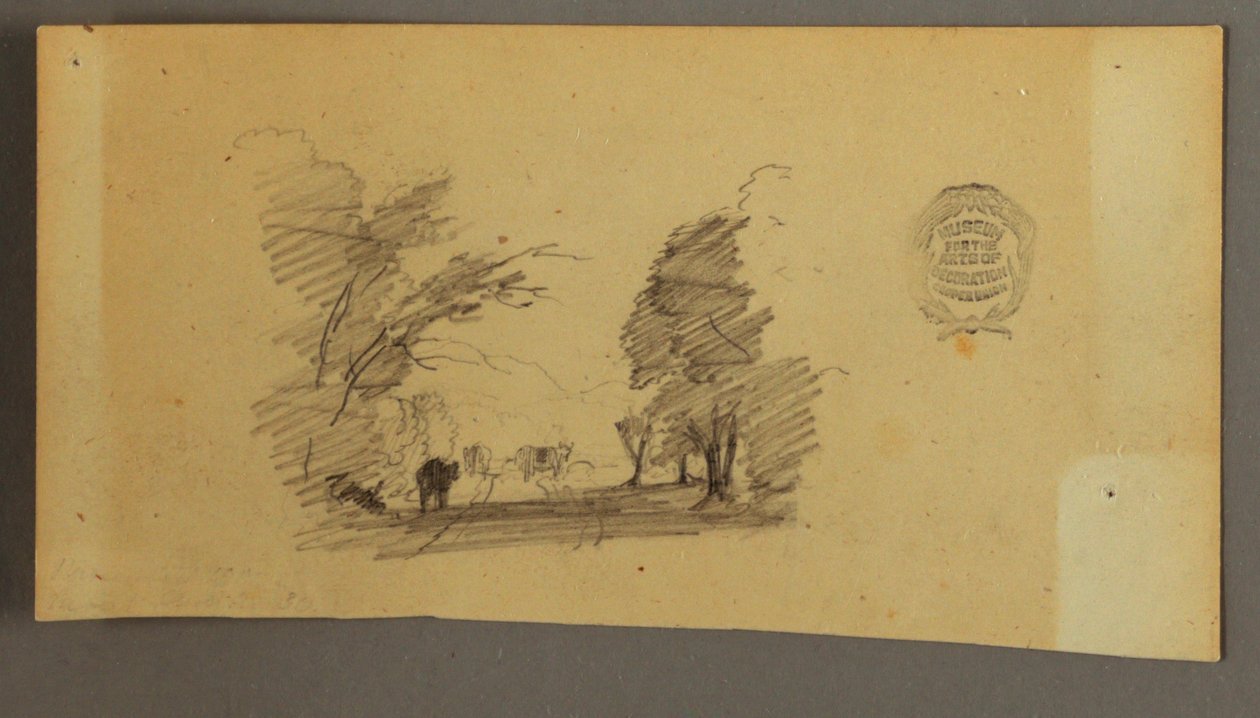 Three Cows on a Road in the Woods, ca. 1845 by Frederic Edwin Church