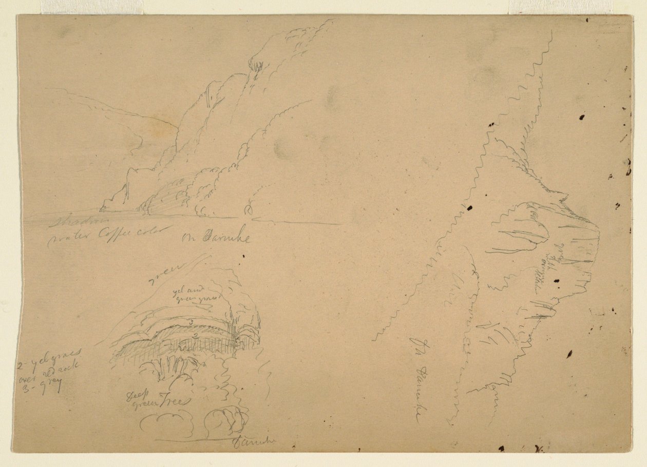 Three Sketches of Steep Mountainous Banks of the Danube, 1868 by Frederic Edwin Church