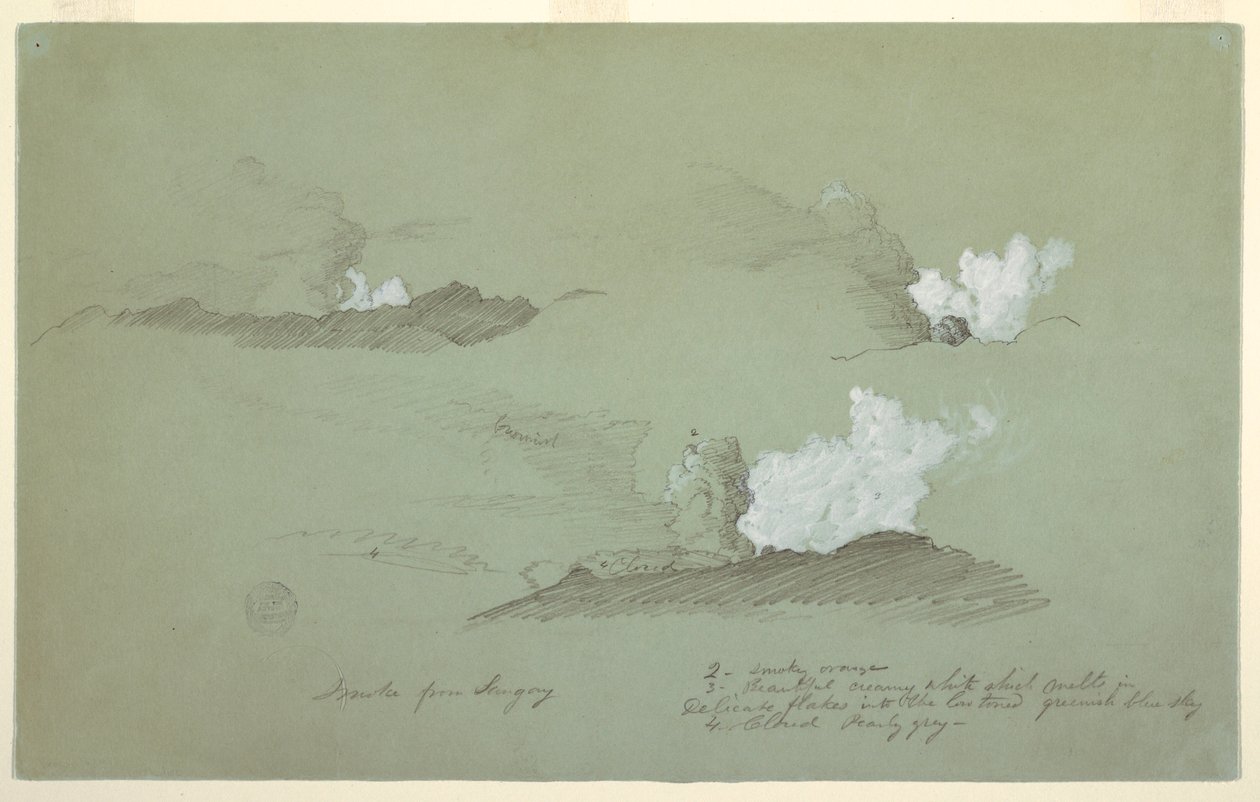 Three Studies of the Sangay Volcano, July 1857 by Frederic Edwin Church