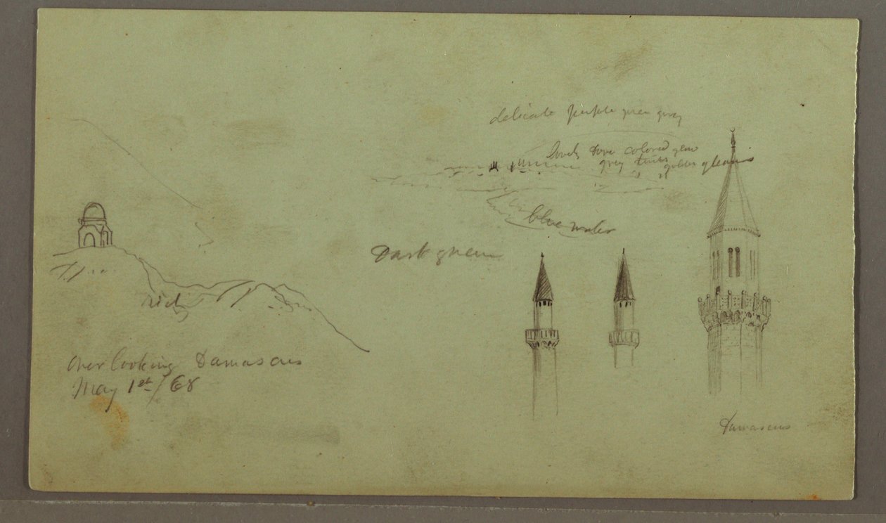 Tomb of a Hill, Three Minarets, May 1, 1868 by Frederic Edwin Church