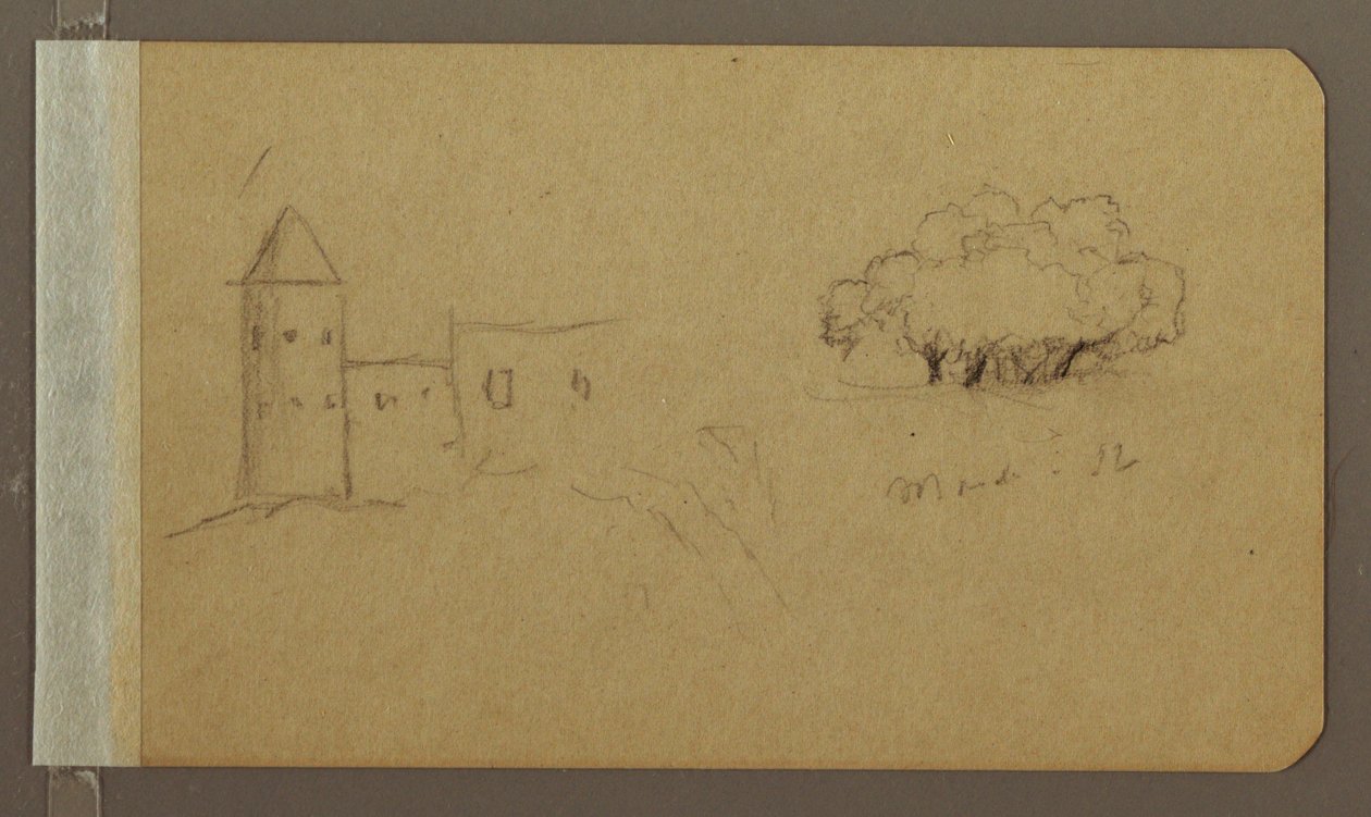 Tower, Trees, March 1862 by Frederic Edwin Church