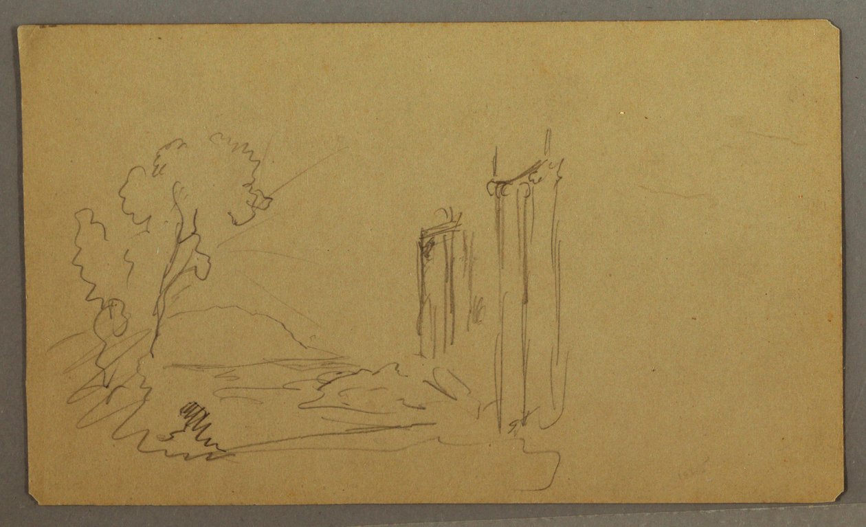 Trees, Classical Columns, possibly 1865–66 by Frederic Edwin Church