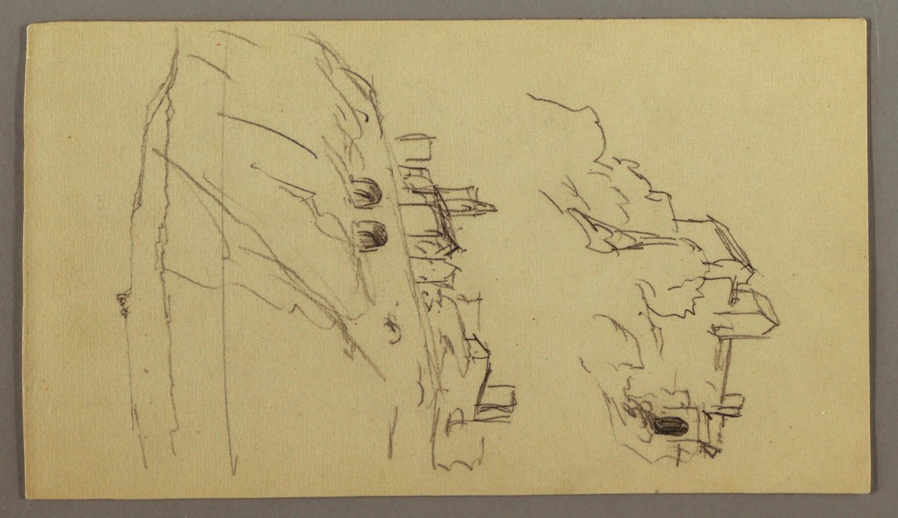 Two Studies of Town on a Mountain Top, possibly 1868–69 by Frederic Edwin Church