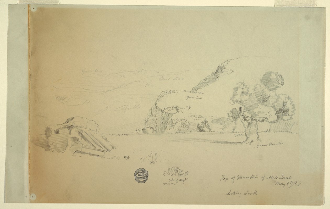 View from hill west of suk wadi, May 4, 1868 by Frederic Edwin Church
