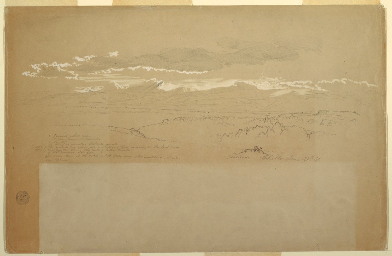View of Mountain Range, Ecuador, June 27, 1857 by Frederic Edwin Church