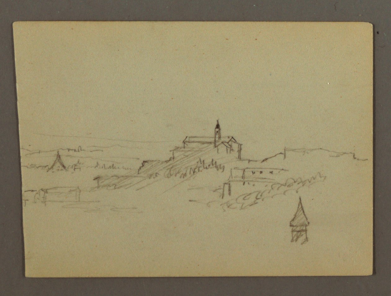 Village on Hilltop, possibly 1868-69 by Frederic Edwin Church