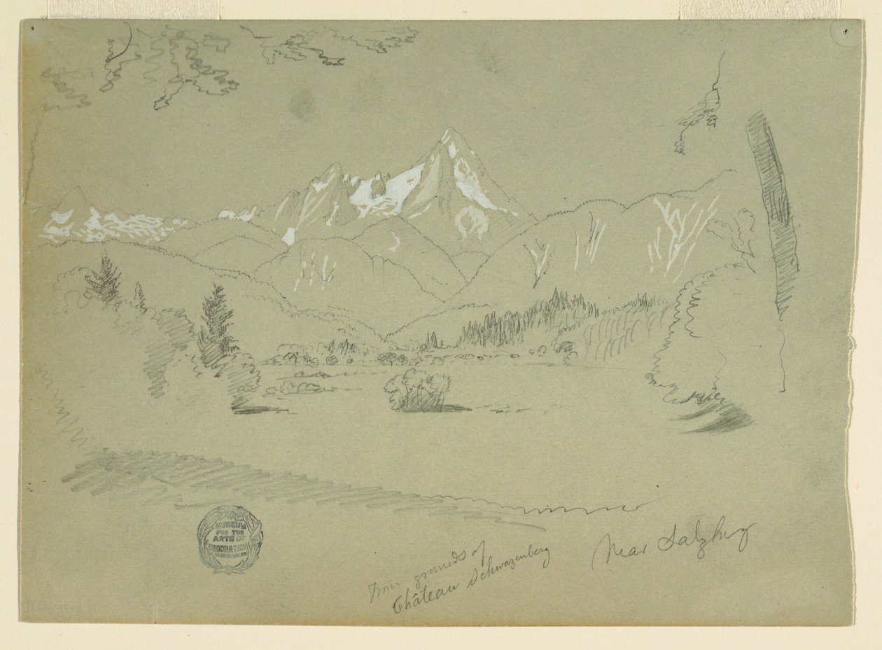 Watzmann from the Ground of the Chateau in Aigen near Salzburg, June-July 1868 by Frederic Edwin Church