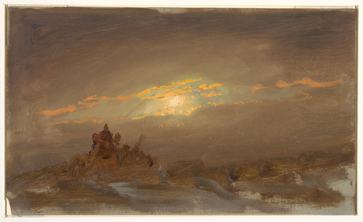 Winter Landscape at Moonlight, ca. 1870 by Frederic Edwin Church