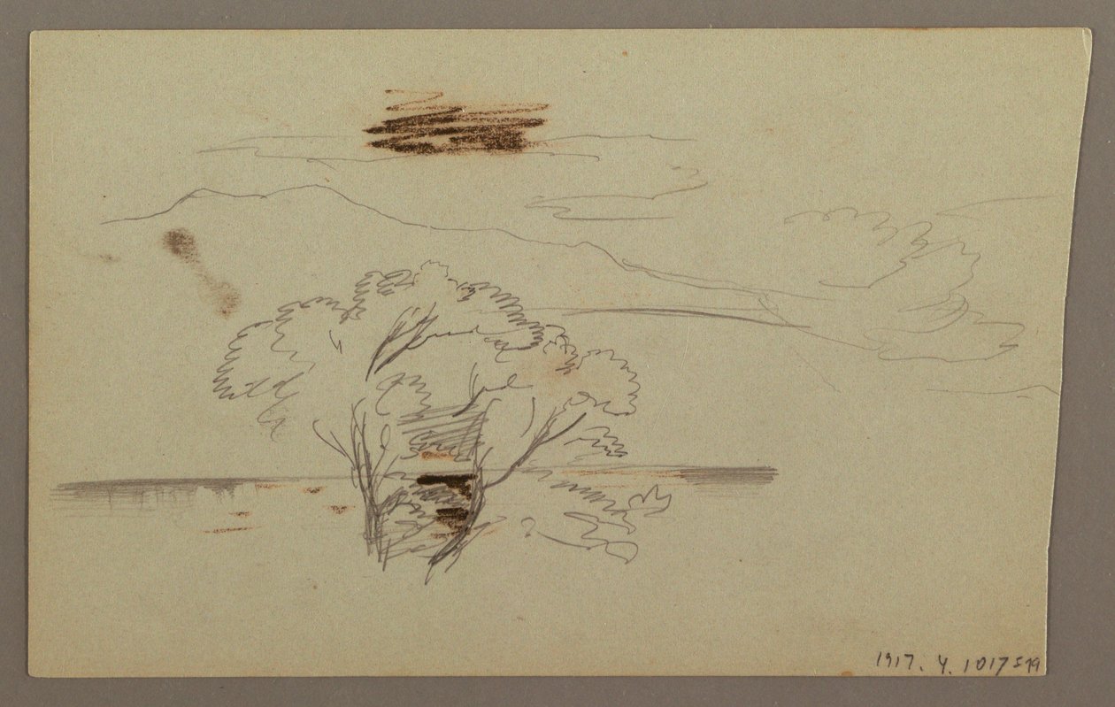 Drawing, Wooded Slope, Hill Country, 1863 by Frederic Edwin Church