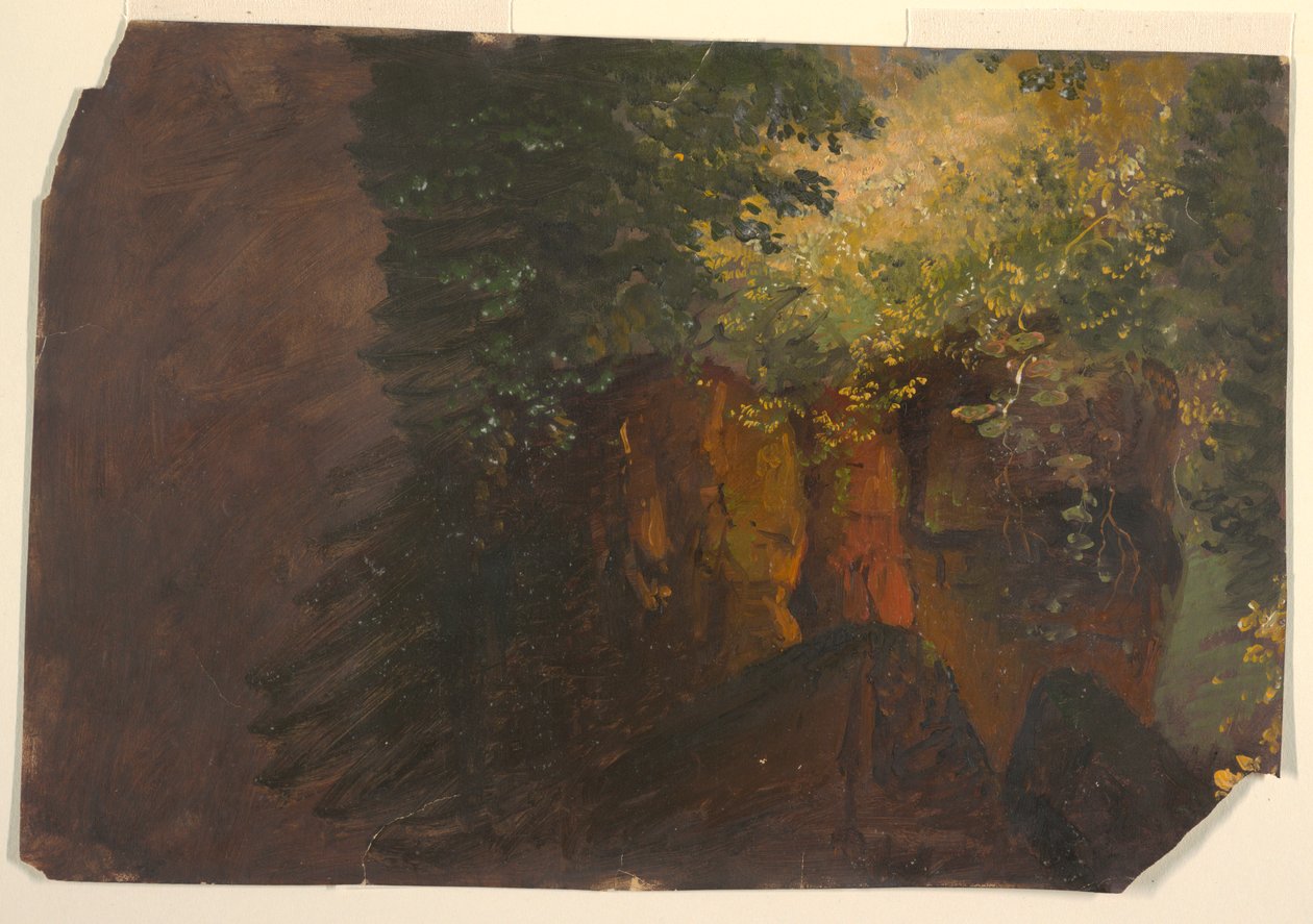 Drawing, Woodland Scene with Rocks, 1860–70 by Frederic Edwin Church