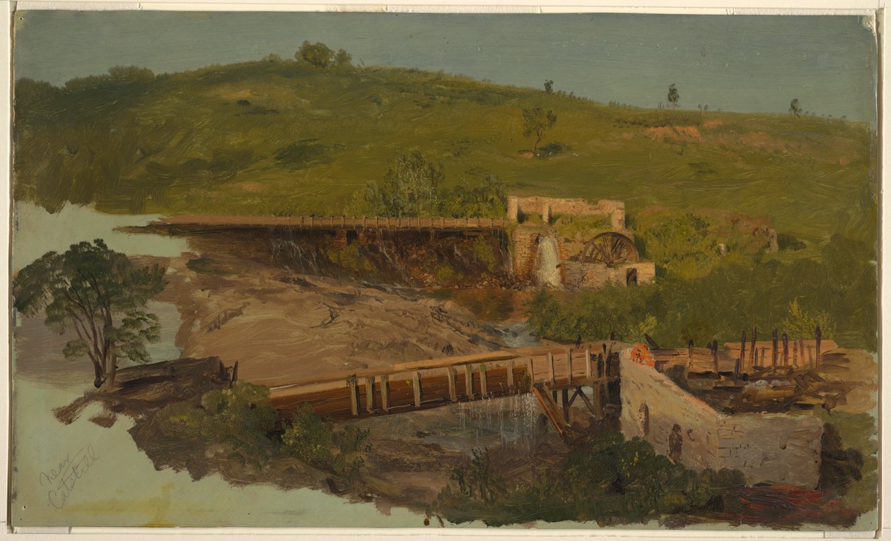 Hill with Viaducts and Ruined Mills, Near Catskill, New York by Frederic Edwin Church