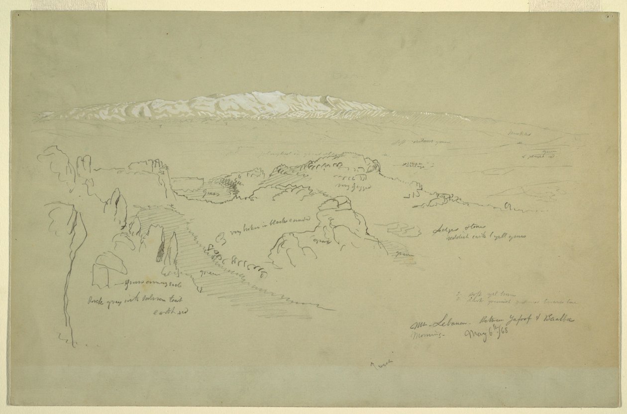 Mt. Lebanon between Yafoof and Baalbek by Frederic Edwin Church
