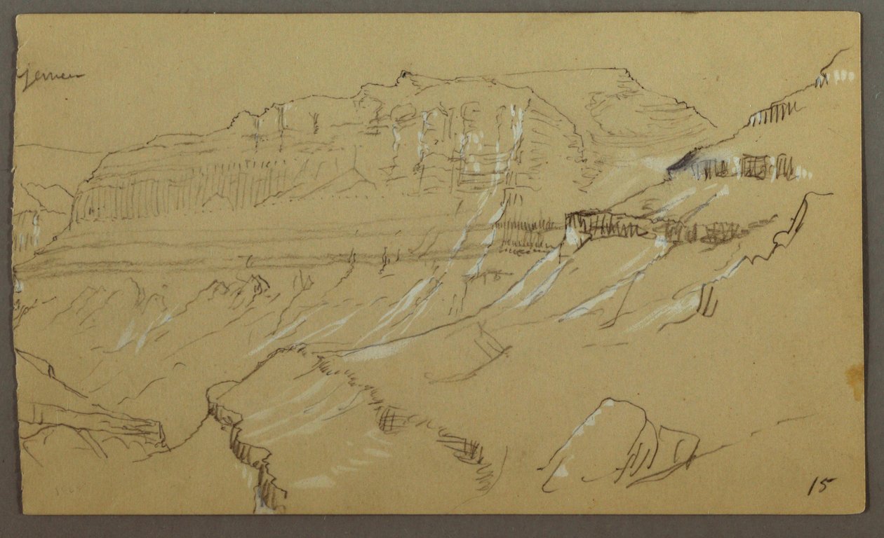 Right Part of a Sketch of El Yemen Valley, Arabia: Distant View by Frederic Edwin Church