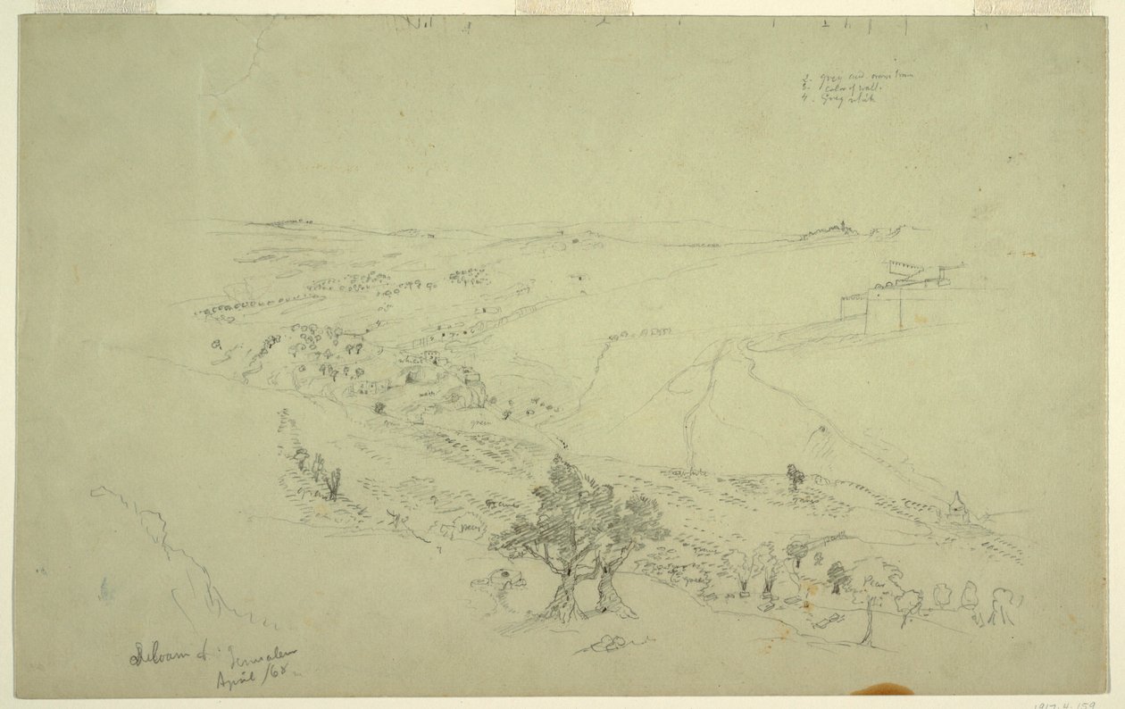 Siloam and Jerusalem, Southeastern Corner of the Walls Seen from the Mount of Olives by Frederic Edwin Church