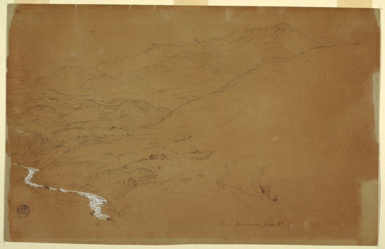 Valley With a Stream and Houses, near Guaranda, Ecuador by Frederic Edwin Church