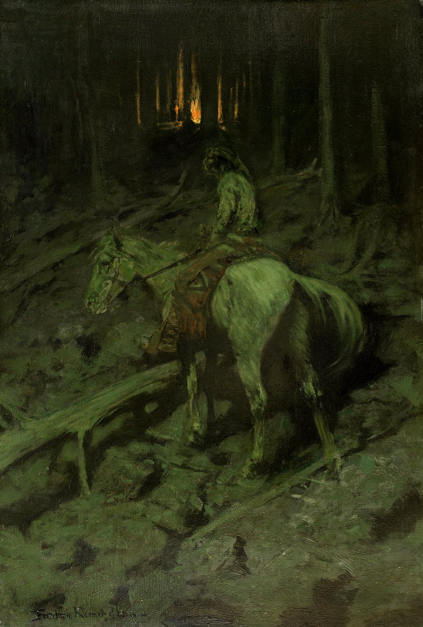 Apache Fire Signal by Frederic Remington