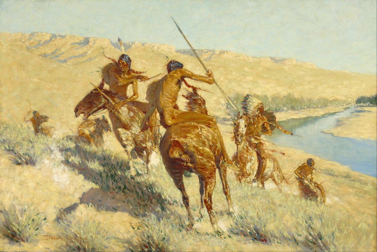 Episode of the Buffalo Gun by Frederic Remington