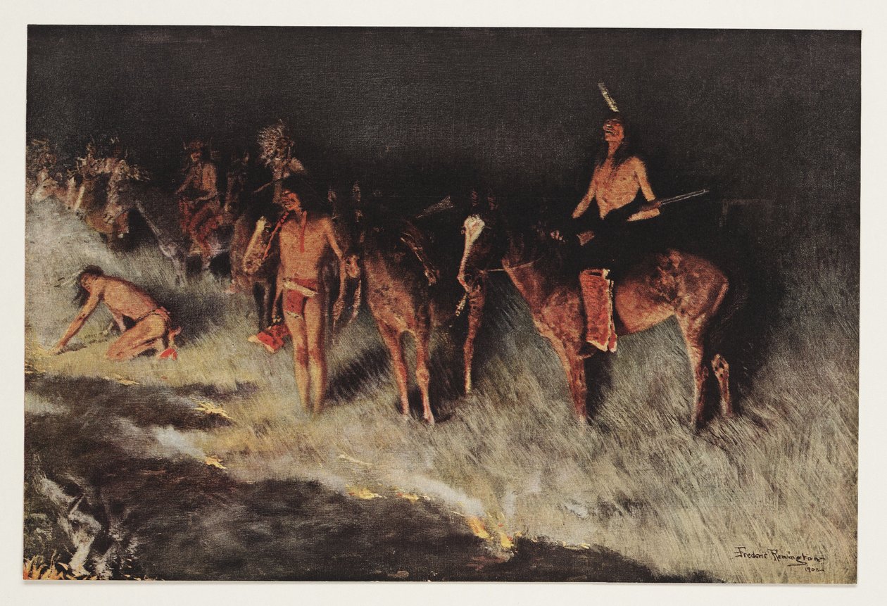 Fire on the Prairie by Frederic Remington