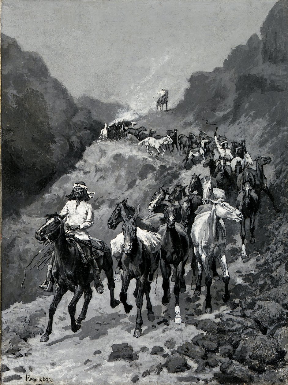 Geronimo and his Band Returning from a Raid into Mexico by Frederic Remington