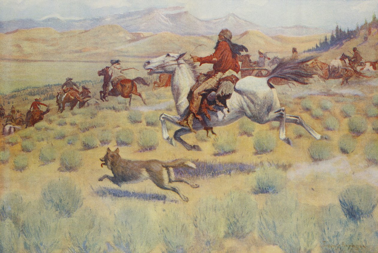Hunting on the Prairie by Frederic Remington