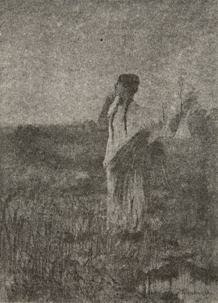 Like a Ghost that Goes at Sunrise, He Beheld a Maiden Walking, from The Song of Hiawatha by Henry Wadsworth Longfellow, pub. by George G. Harrap and Company Ltd., 1911 by Frederic Remington