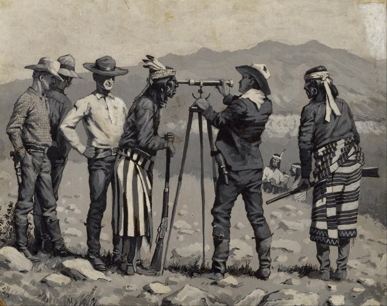 Looking Through the Telescope by Frederic Remington