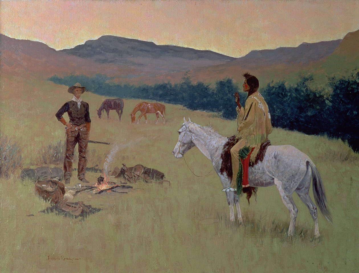 The Conversation, or Dubious Company by Frederic Remington