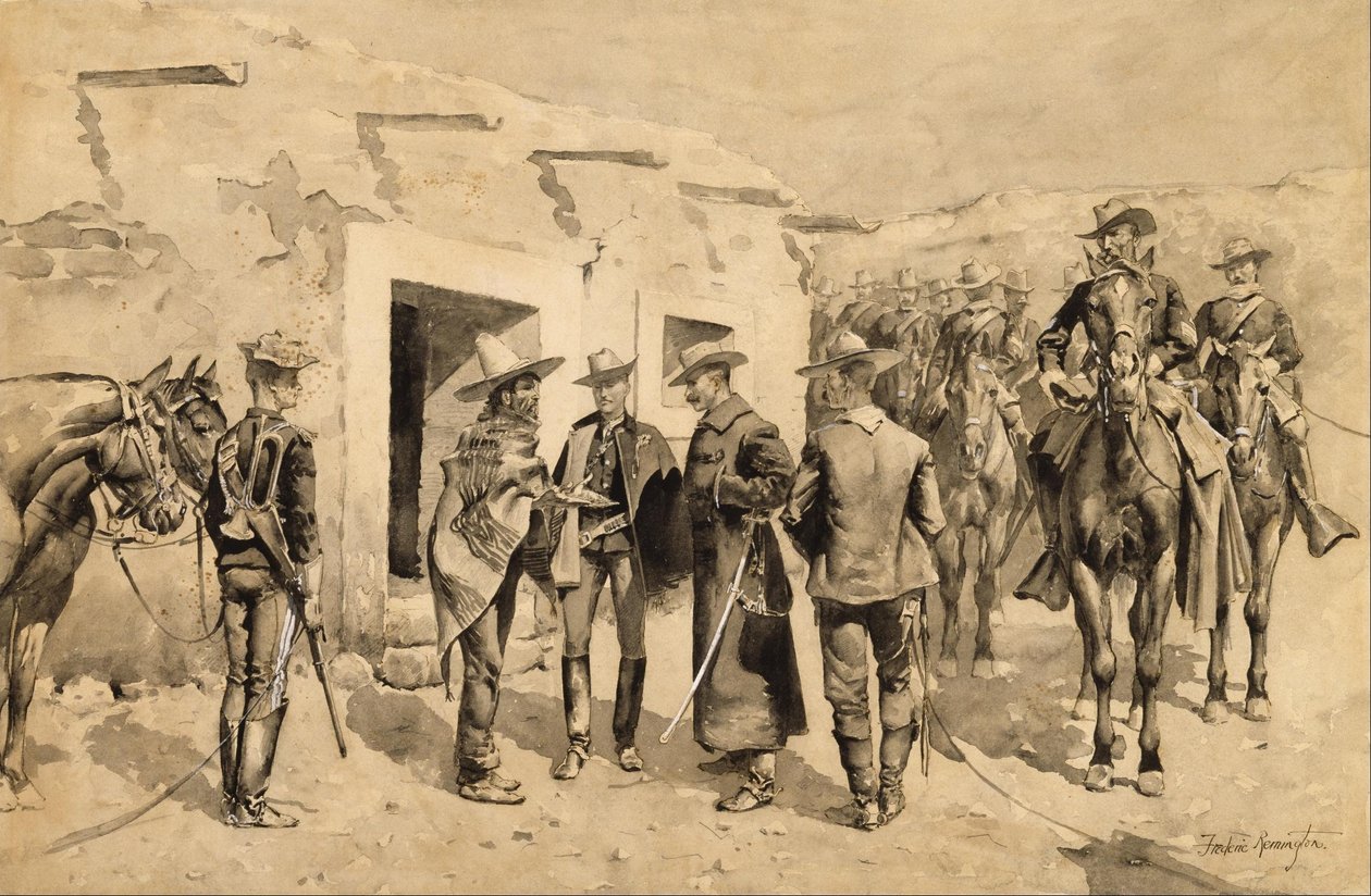 U. S. Cavalry Hunting Garza Men on the Rio Grande by Frederic Remington