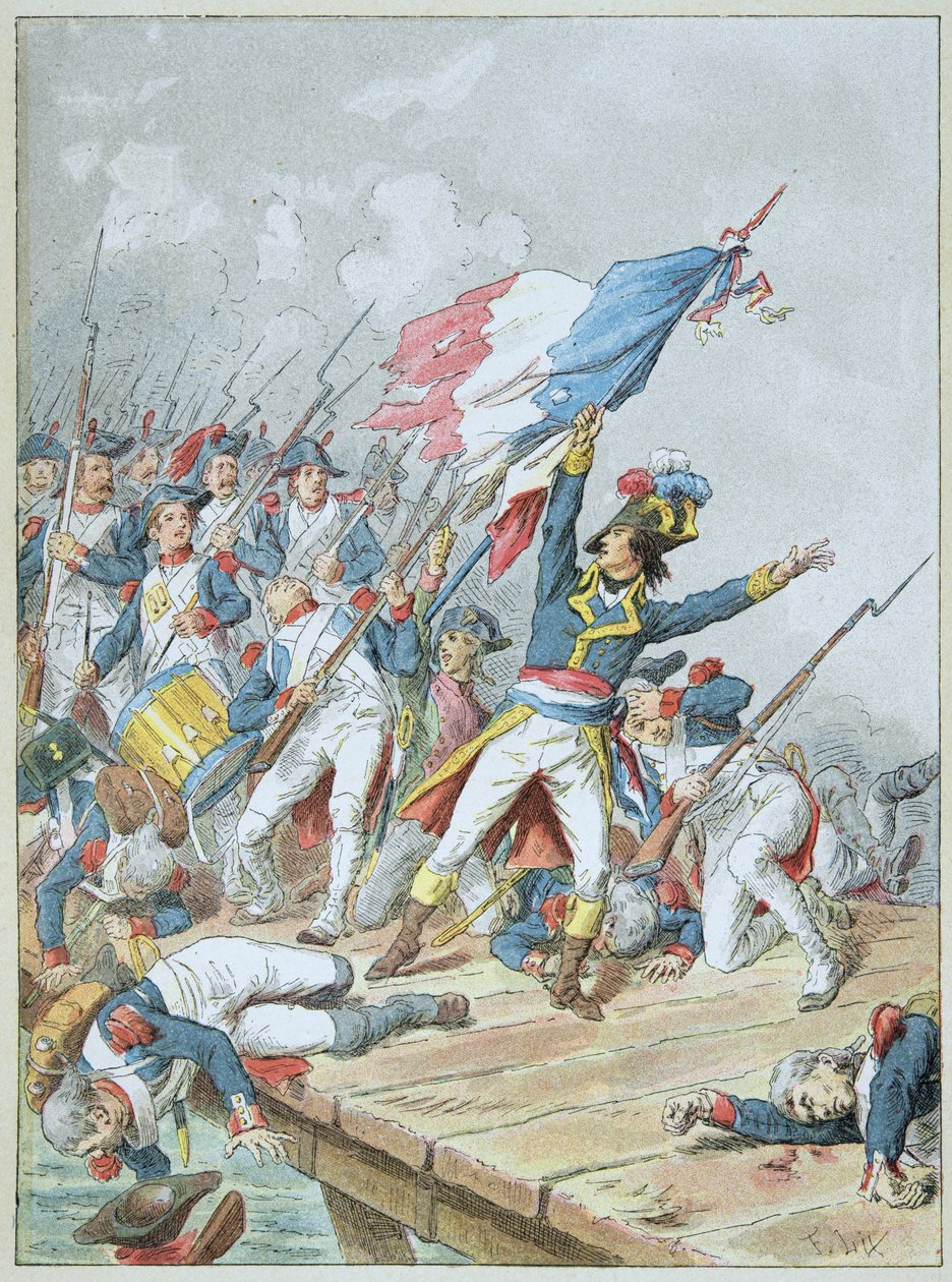 Bonaparte Crossing the Bridge of Arcole in November 1796 by Frederic Theodore Lix