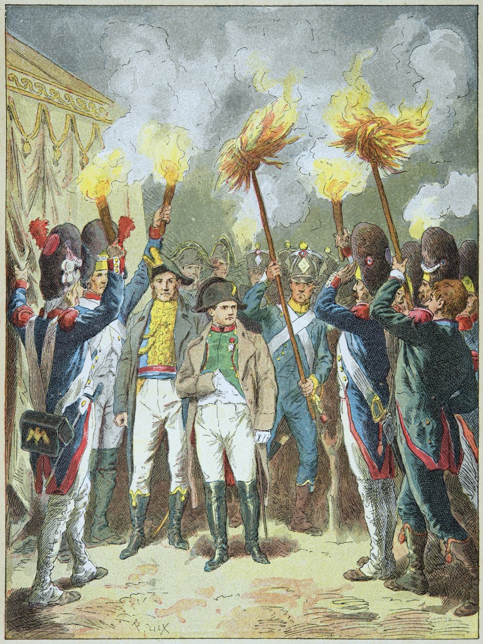 Emperor Napoleon I Acclaimed by His Troops on the Eve of the Battle of Austerlitz in 1805 by Frederic Theodore Lix