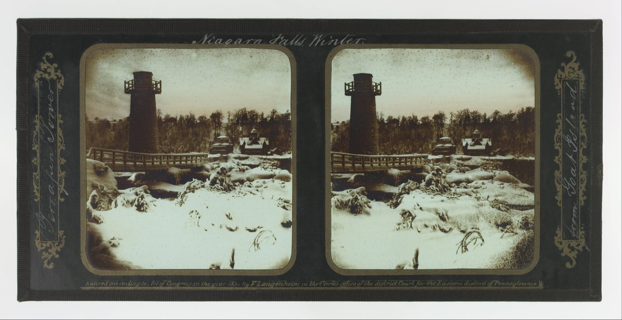 Winter Niagara Falls, Terrapin Tower from Goat Island by Frederic and William Langenheim