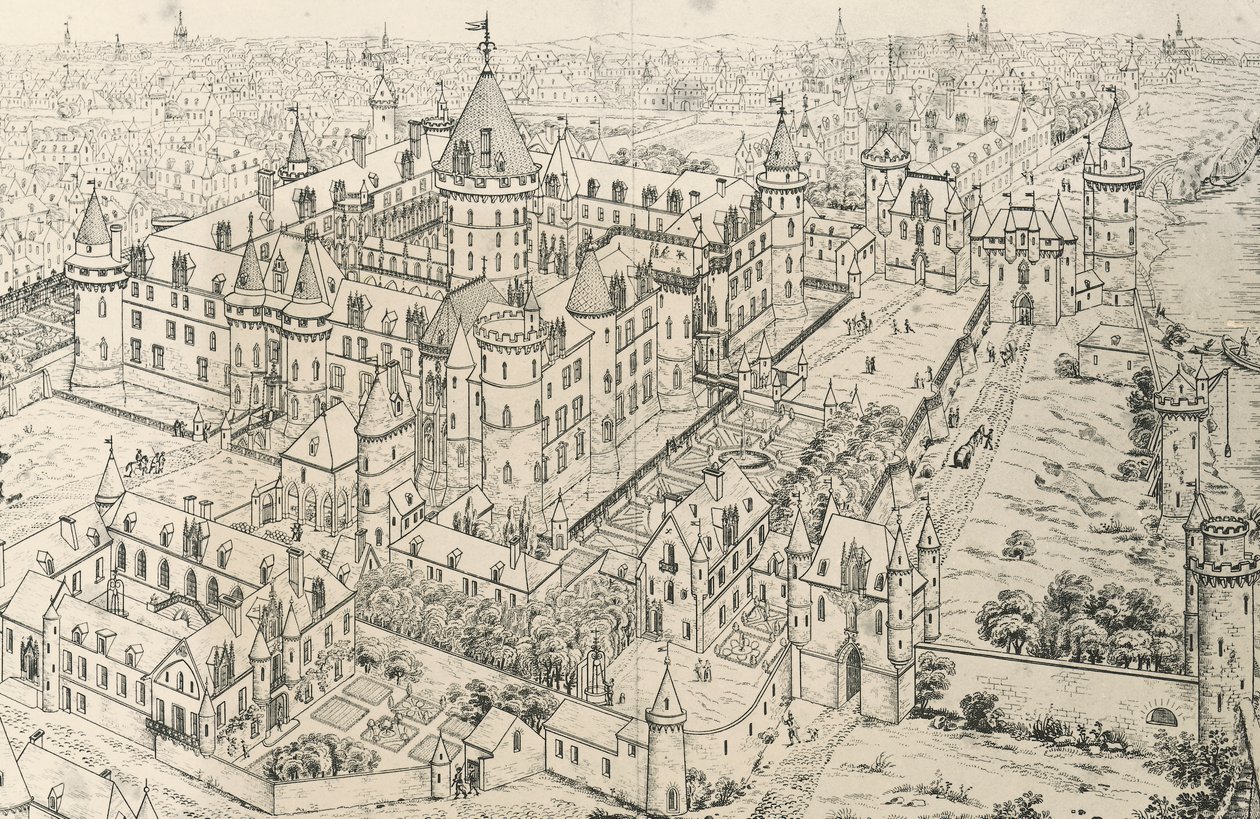 Louvre in Paris at Time of Charles V, Wise (14th Century) by Frederic de Clarac
