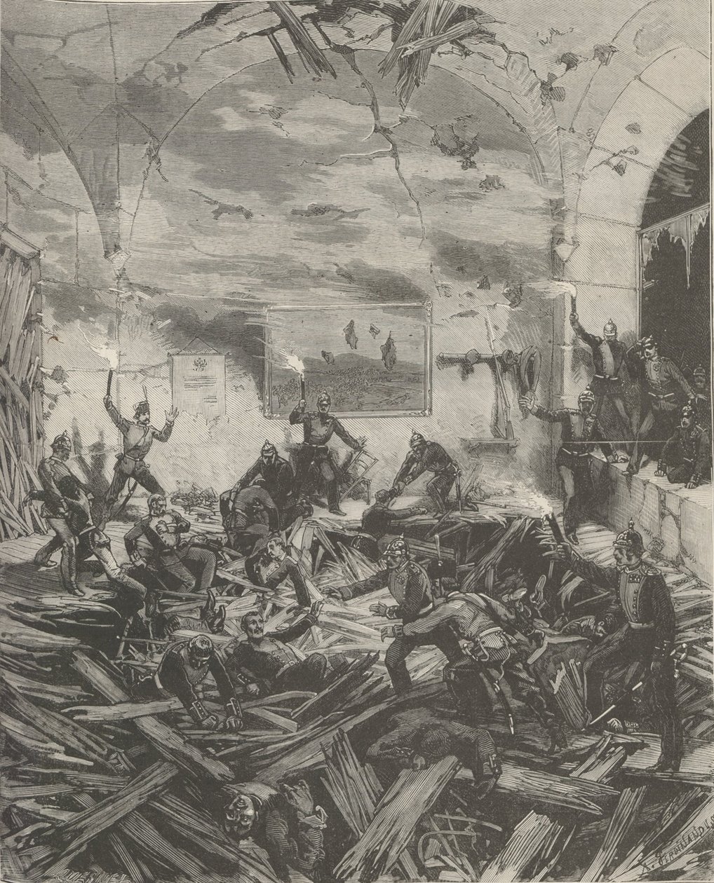 The Winter Palace after the explosion, evening of February 17, 1880 by Frederic de Haenen