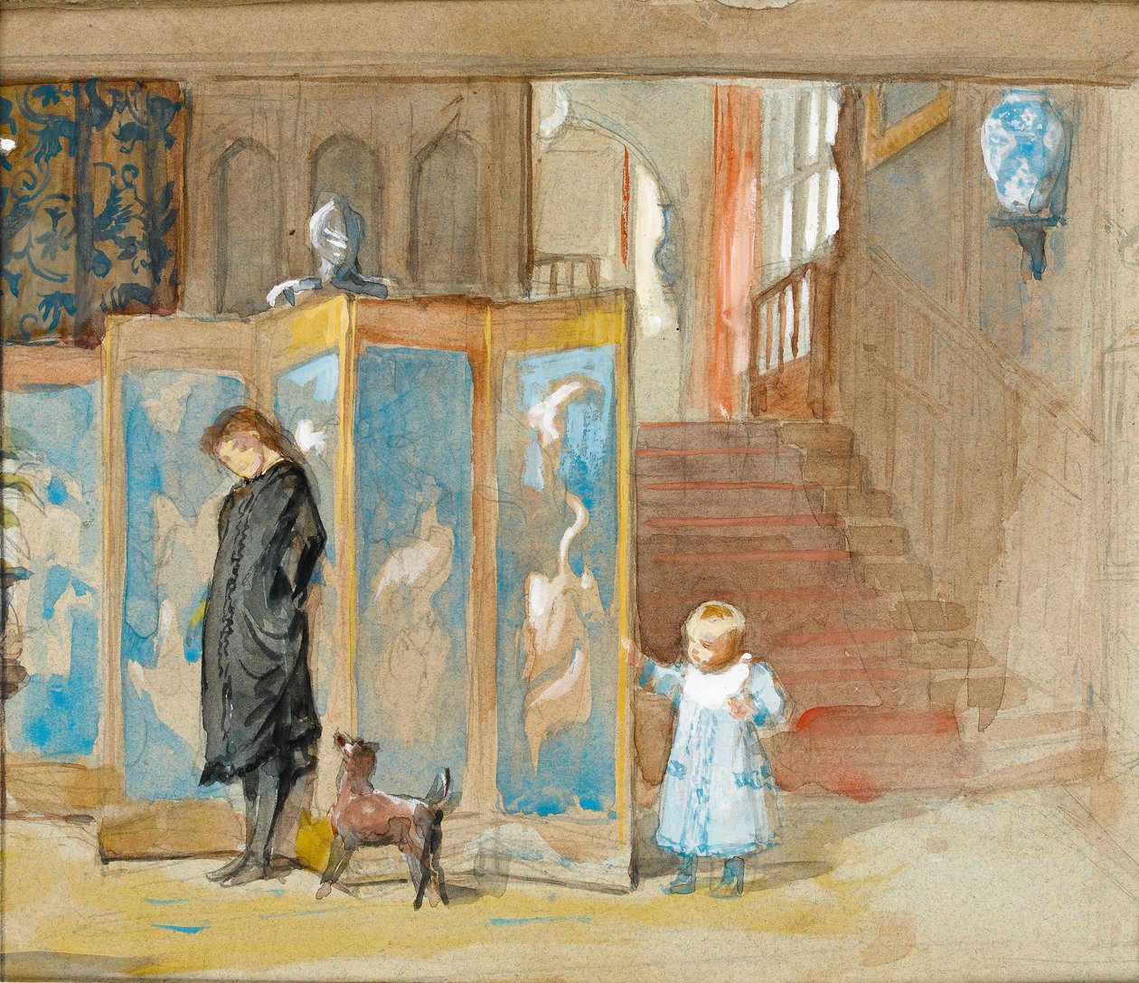 Study for a Portrait of Frederica with Screen, c.1878 by Frederick Goodall