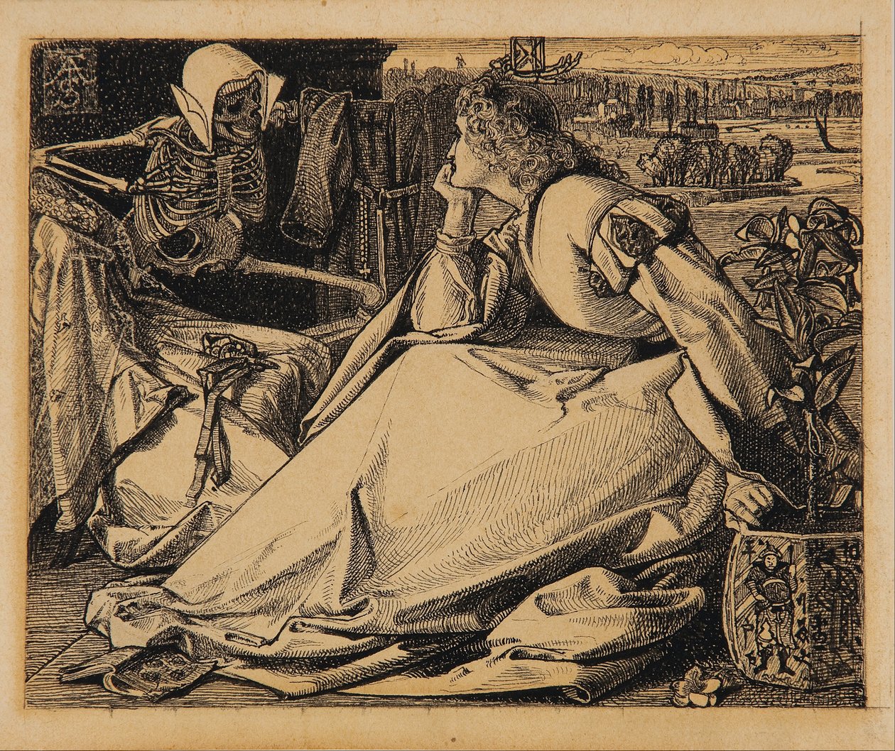 Until her death preparatory drawing for 
