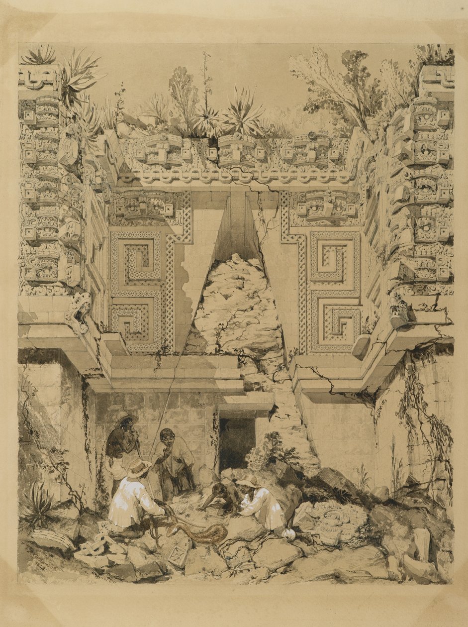 Archway, Casa del Gobernador, Uxmel, Yucatan, 1843 by Frederick Catherwood