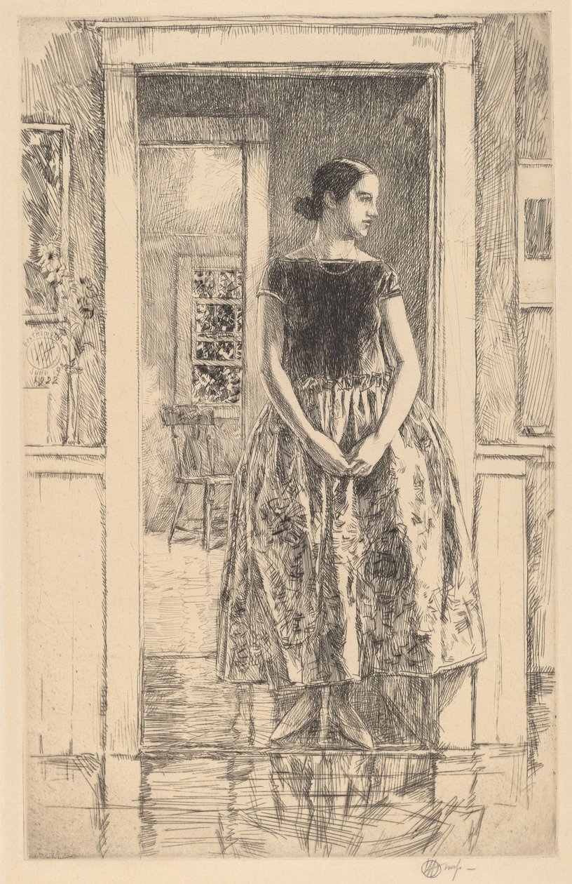 Girl in a Modern Gown by Frederick Childe Hassam