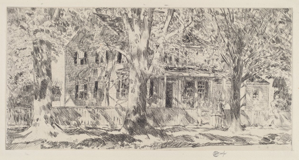 House on the Main Street, Easthampton by Frederick Childe Hassam