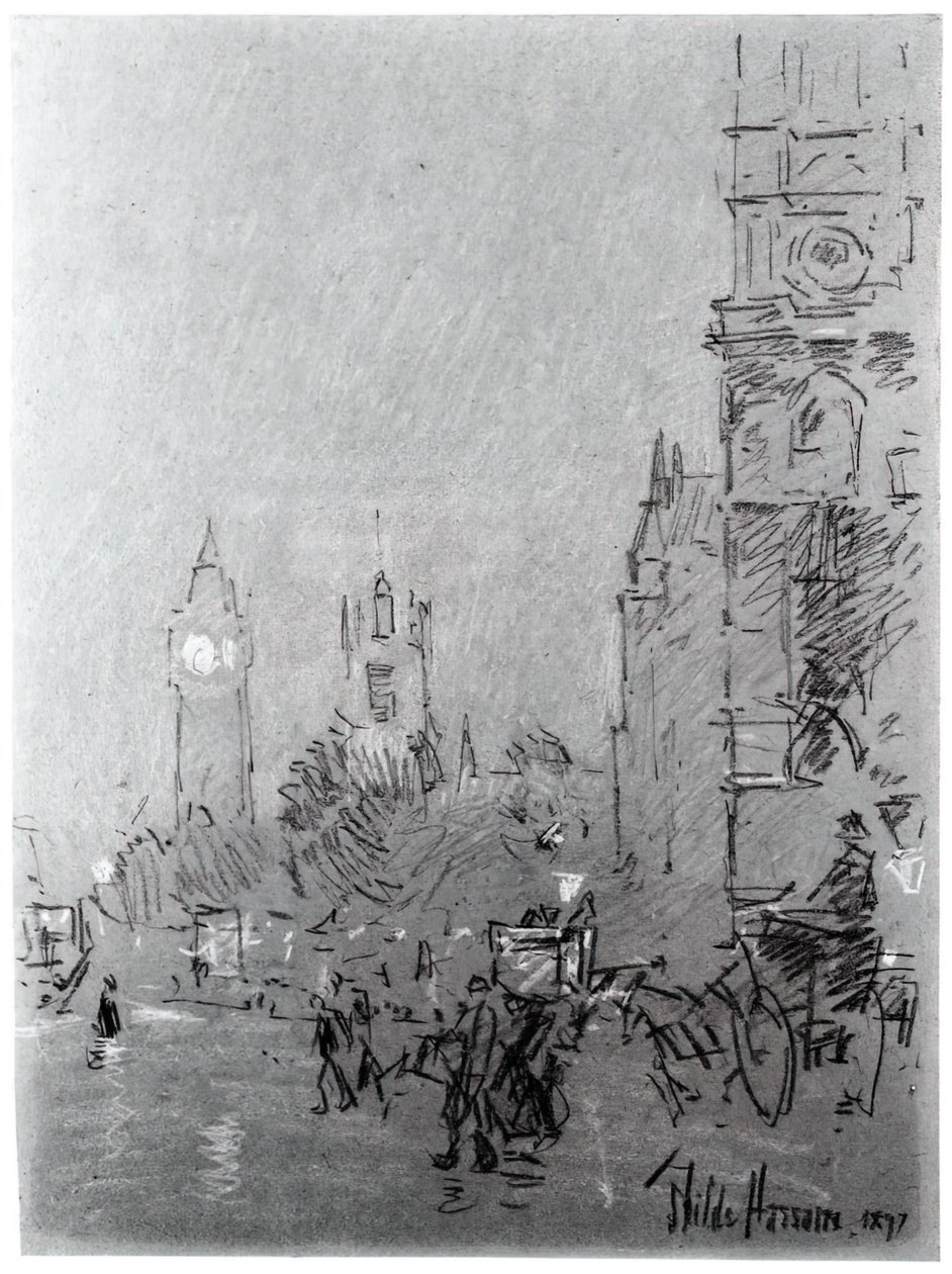 London, Evening by Frederick Childe Hassam
