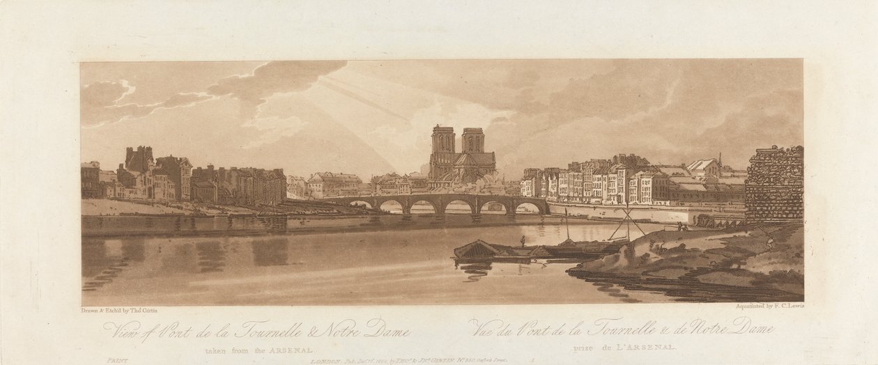 View of Pont de la Tournelle and Notre Dame, Taken from the Arsenal 1802 by Frederick Christian Lewis the Elder