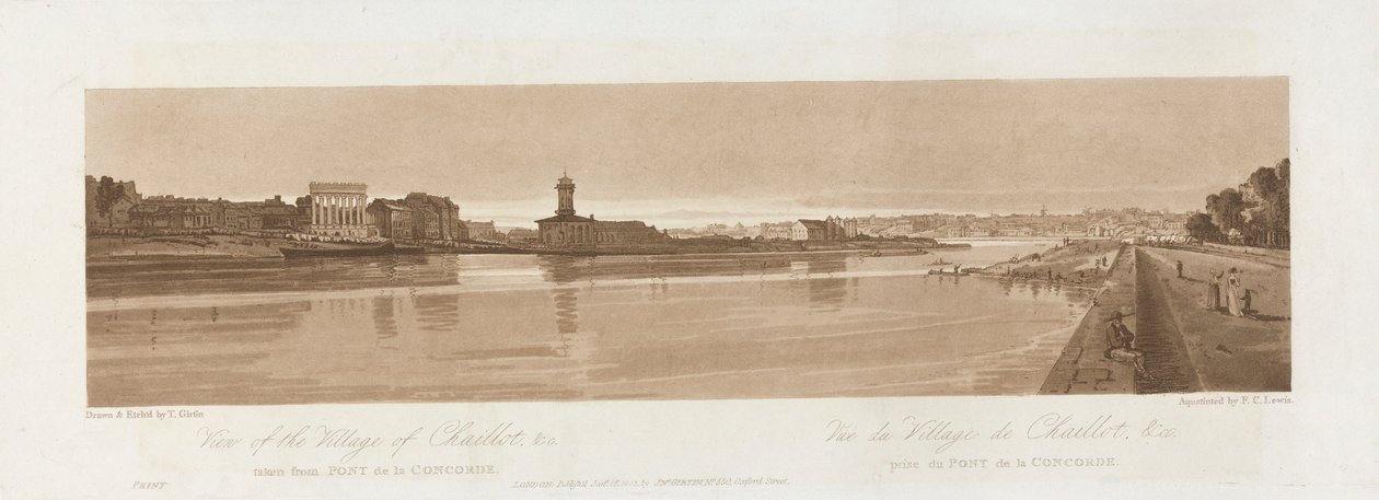 View of the Village of Chaillot & C. taken from Pont de la Concorde 1803; Plate 17 from Views in Paris, the Emanuel Volume tracing of the plate B1981.25.2626 by Frederick Christian Lewis the Elder