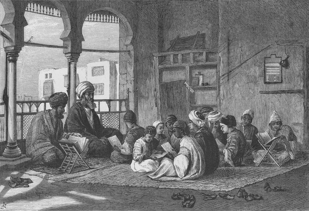 The School of Sultan Hassan (Engraved by Butterworth and Heath) by Frederick Goodall