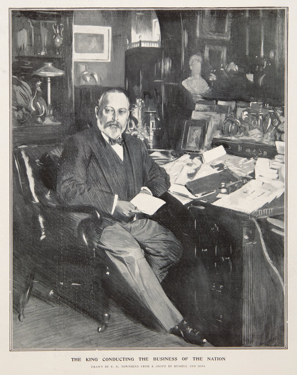 King Edward VII conducting the business of the nation by Frederick Henry Townsend