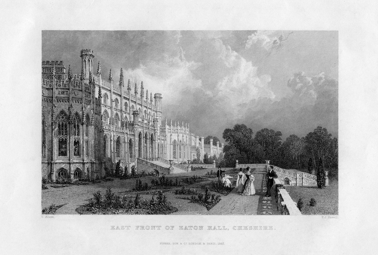East Front of Eaton Hall, Cheshire by Frederick James Havell