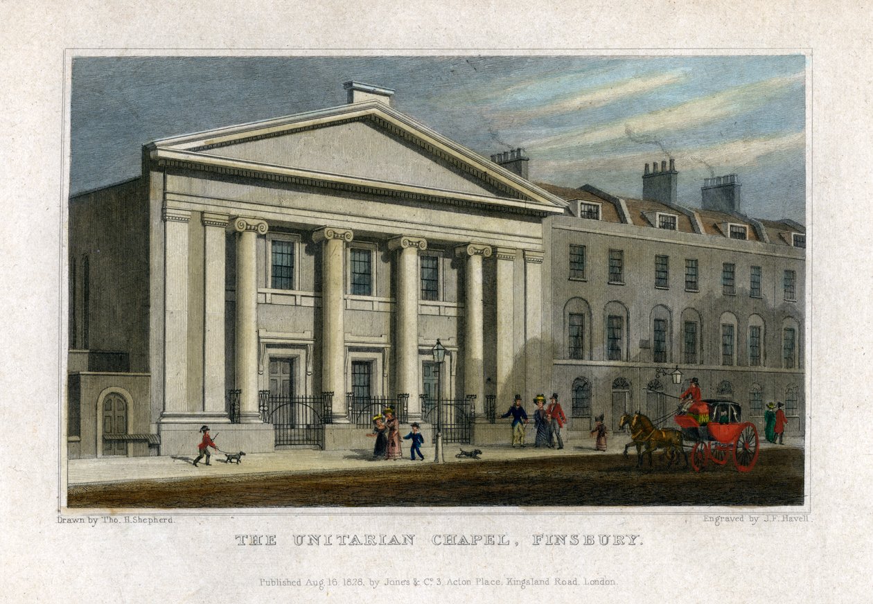 The Unitarian Chapel, Finsbury, London by Frederick James Havell